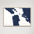 San Francisco Coastal Map — Canvas Horizontal, navy, Natural Oak