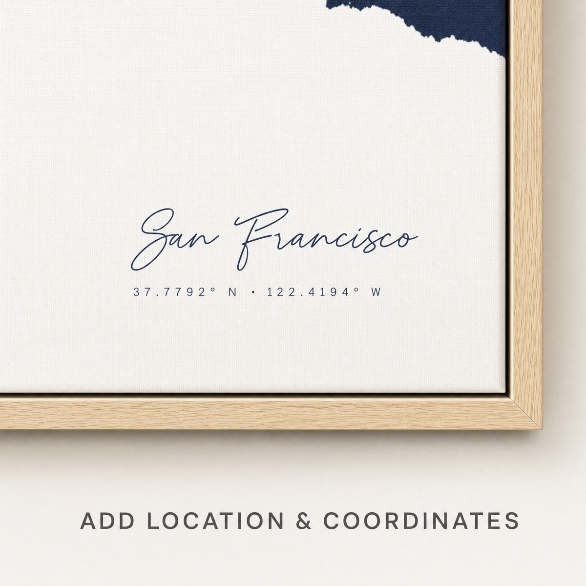 San Francisco canvas map — location and coordinates customization