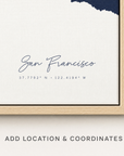 San Francisco canvas map — location and coordinates customization