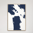 San Francisco Coastal Map — Canvas Vertical, navy, Natural Oak