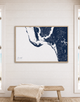 Sanibel canvas map — window-scene interior