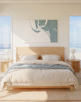 Sanibel soft blue horizontal wrapped canvas map in the ratio 3:2 hand mockup