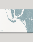 Sanibel Coastal Map — Canvas Horizontal, soft-blue, No Frame
