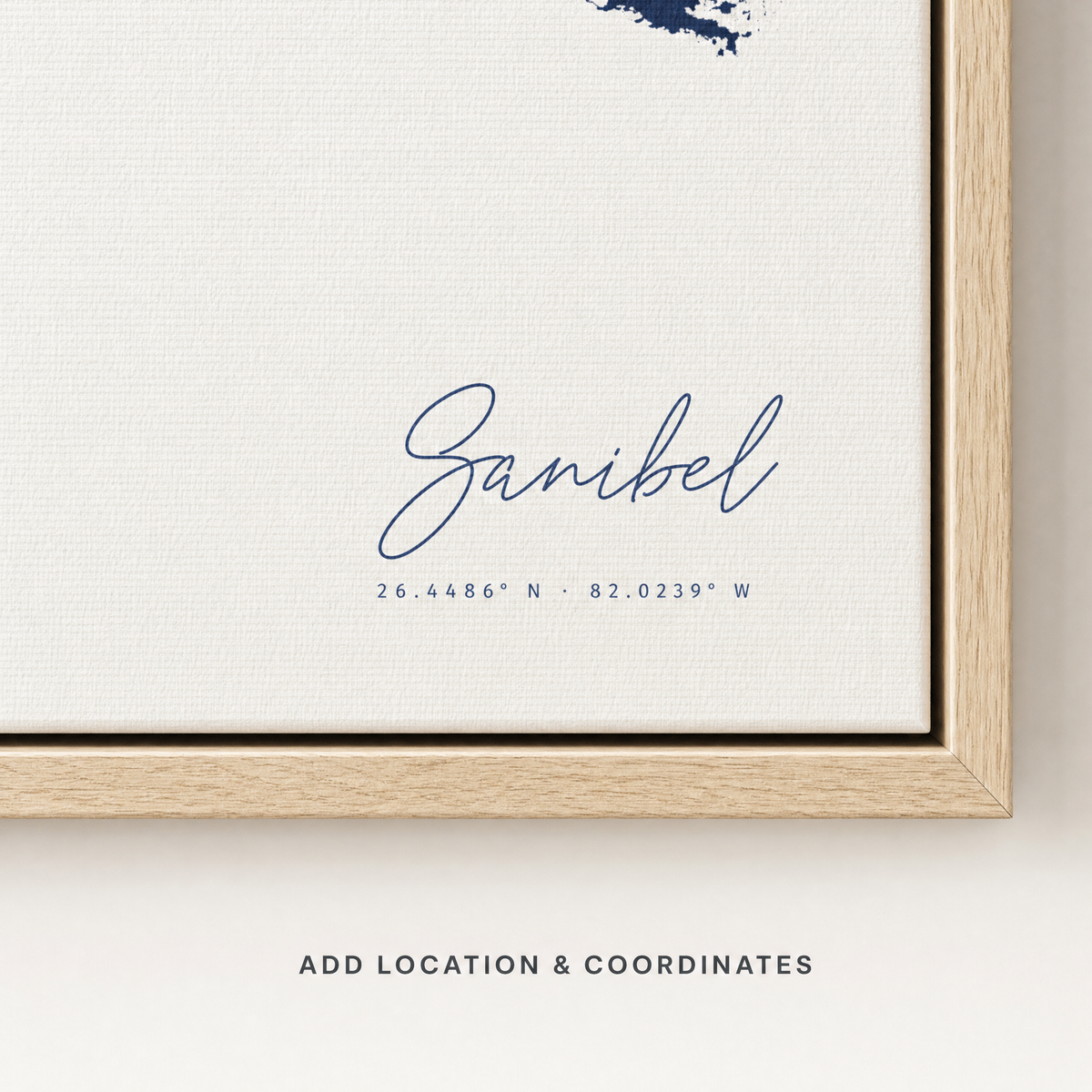 Sanibel canvas map — location and coordinates customization