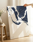 Sanibel navy vertical wrapped canvas map in the ratio 2:3 hand mockup