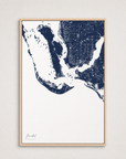 Sanibel Coastal Map — Canvas Vertical — navy, Light Wood