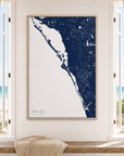 Siesta Key canvas map — window-scene interior