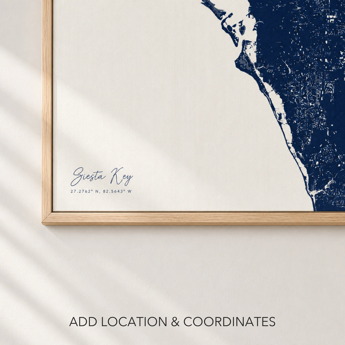 Siesta Key canvas map — location and coordinates customization