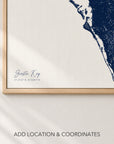 Siesta Key canvas map — location and coordinates customization