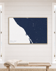Sonoma Coast canvas map — window-scene interior