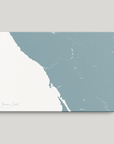 Sonoma Coast Coastal Map — Canvas Horizontal, soft-blue, No Frame