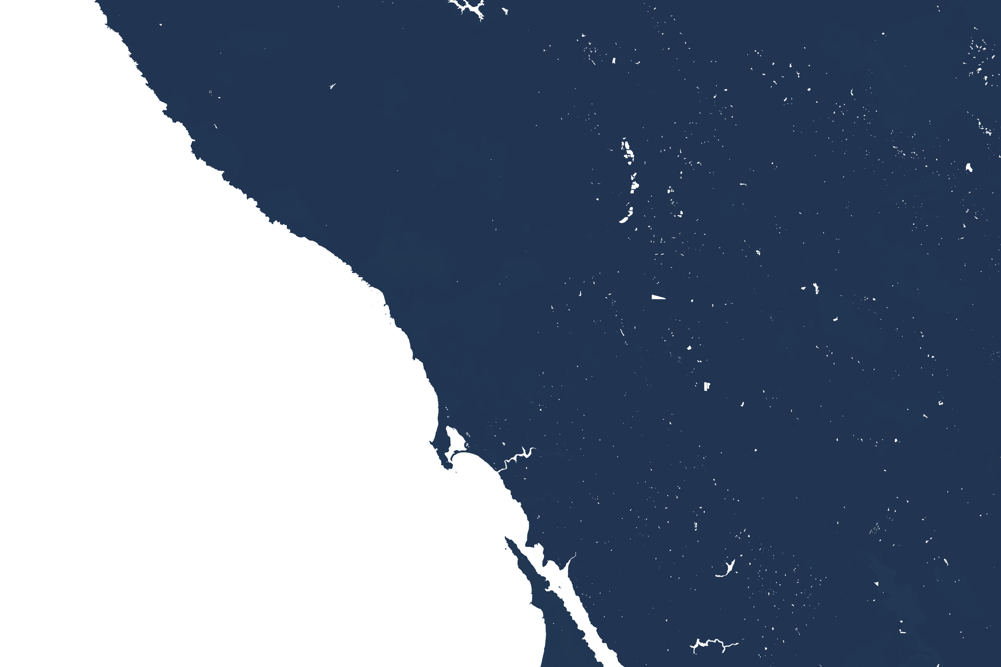 Sonoma Coast Coastal Map — Fine Art Print Horizontal, navy, No Frame, 10x8