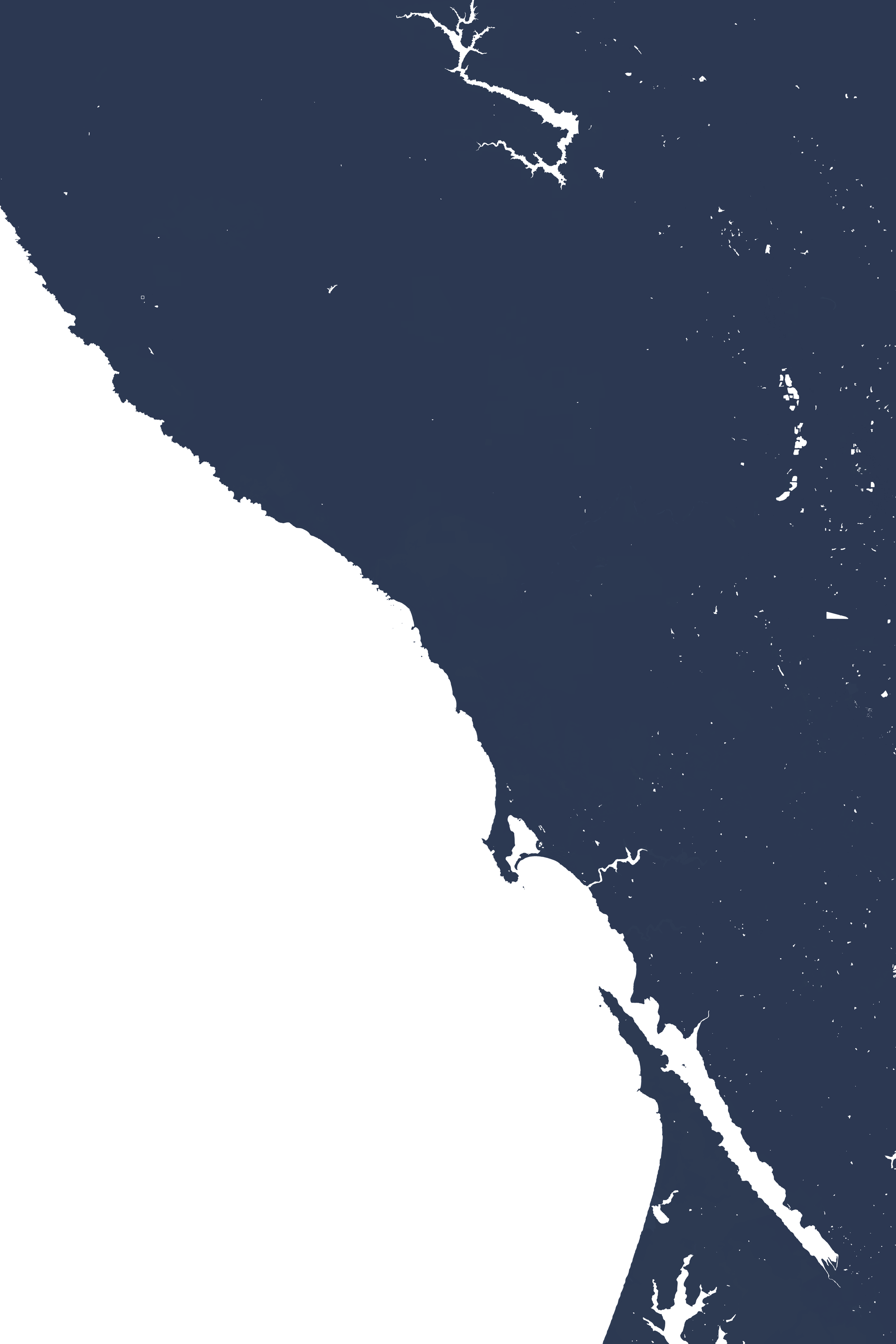 Sonoma Coast Coastal Map — Fine Art Print Vertical, navy, No Frame, 8x10