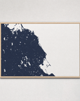 South Shore Massachusetts Coastal Map — Canvas Horizontal — navy, Light Wood