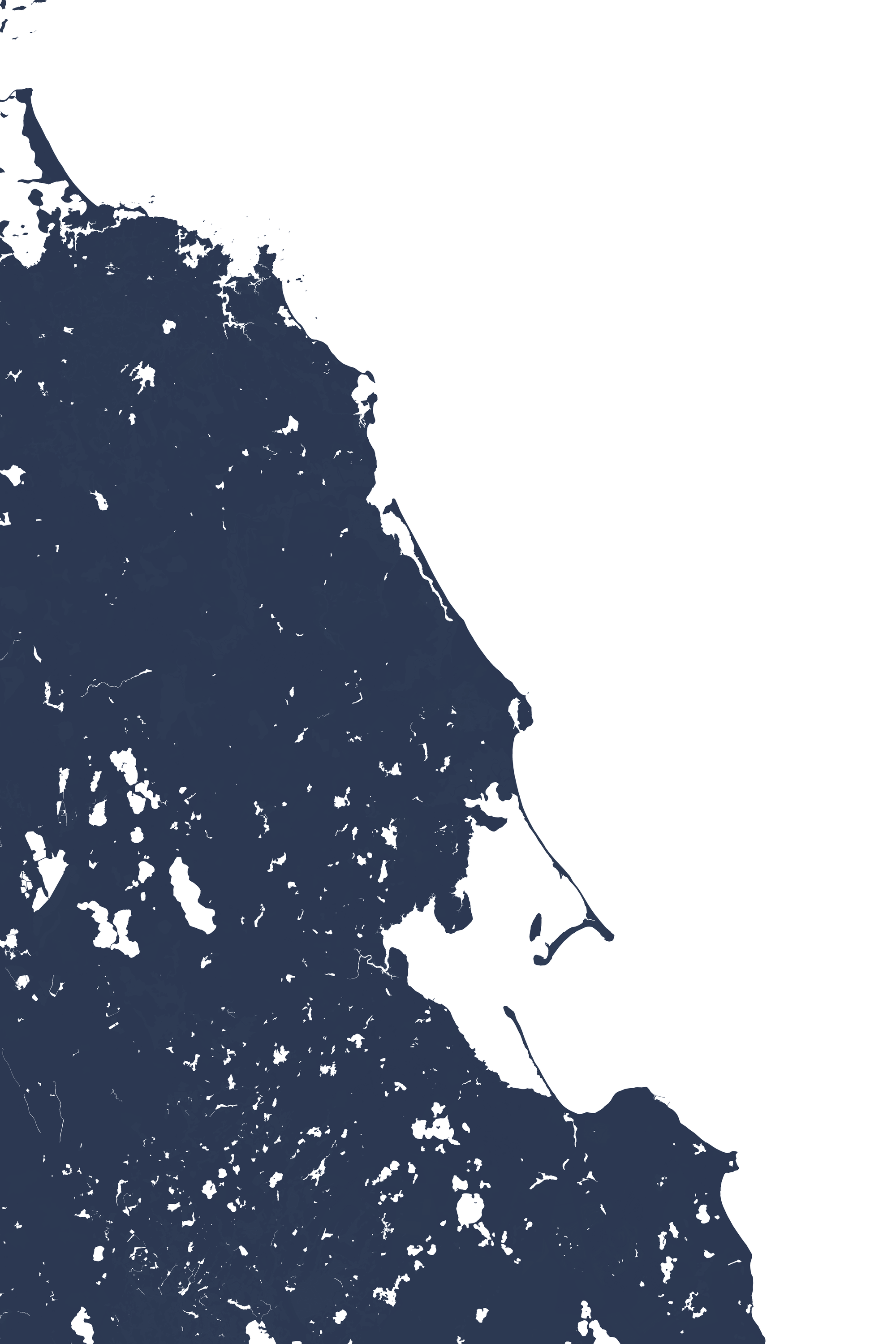 South Shore Massachusetts Coastal Map — Fine Art Print Vertical, navy, No Frame, 8x10