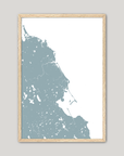 South Shore Massachusetts Coastal Map — Fine Art Print Vertical, soft-blue, Oak, 8x10