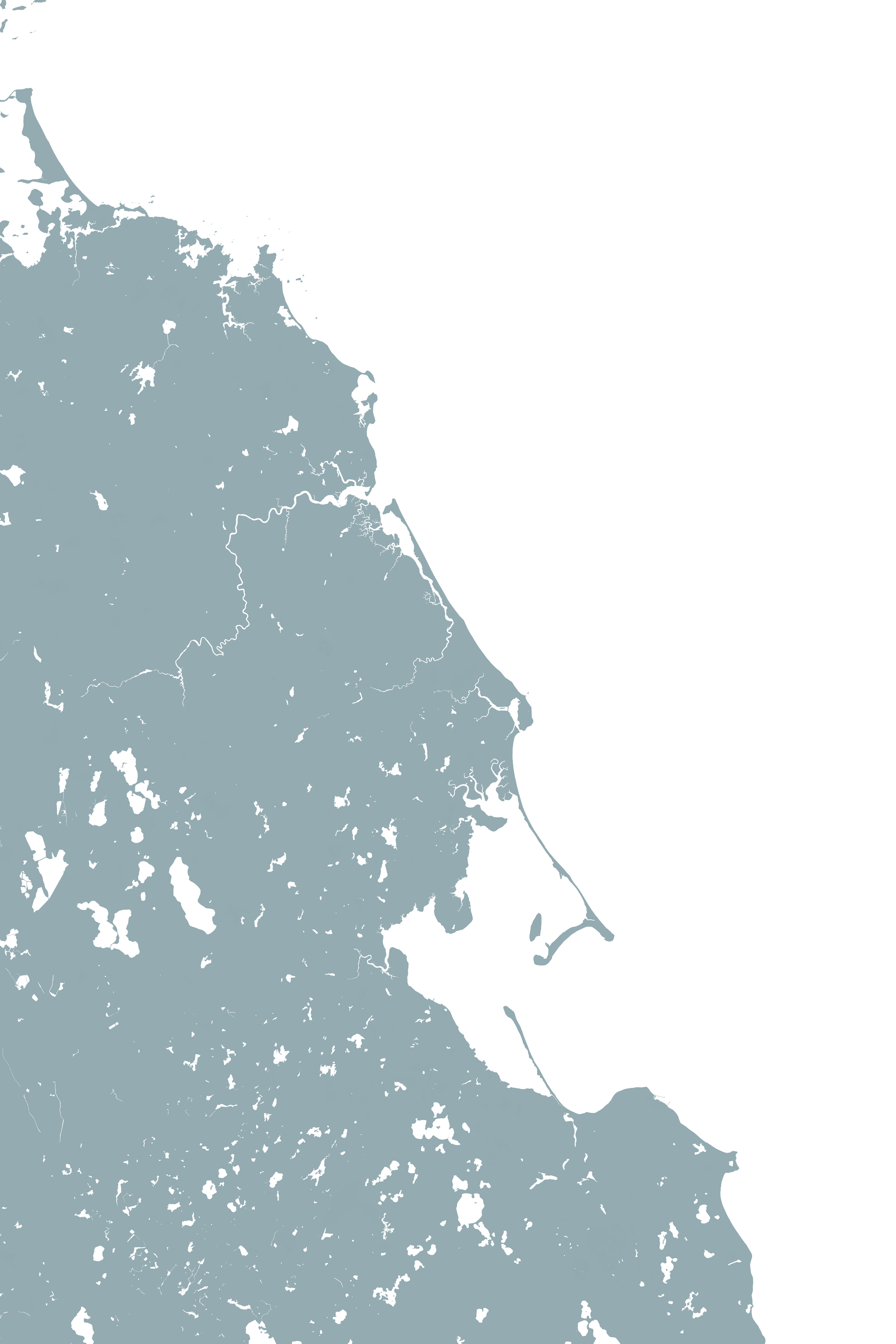 South Shore Massachusetts Coastal Map — Fine Art Print Vertical, soft-blue, No Frame, 8x10