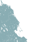 South Shore Massachusetts Coastal Map — Fine Art Print Vertical, soft-blue, No Frame, 8x10