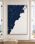 Southern Maine Coast canvas map — window-scene interior