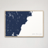 Southern Maine Coast Coastal Map — Canvas Horizontal, navy, Natural Oak