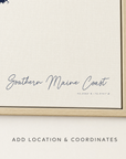 Southern Maine Coast canvas map — location and coordinates customization