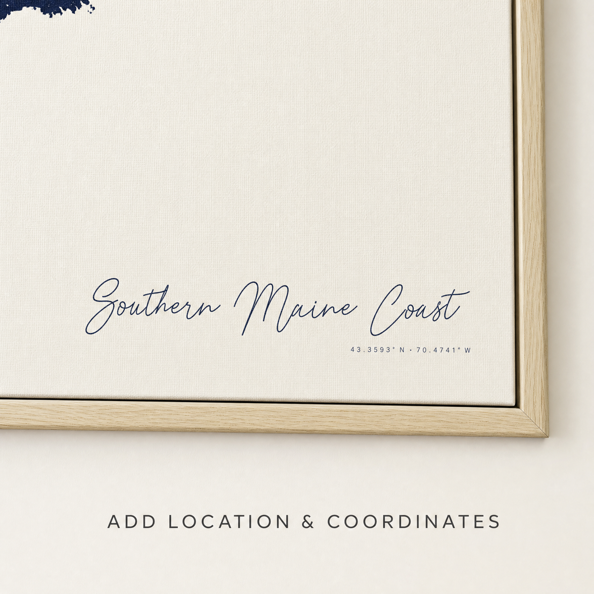 Southern Maine Coast canvas map — location and coordinates customization