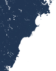 Southern Maine Coast Coastal Map — Fine Art Print Horizontal, navy, No Frame, 10x8