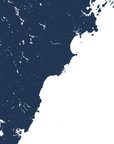Southern Maine Coast Coastal Map — Fine Art Print Vertical, navy, No Frame, 8x10