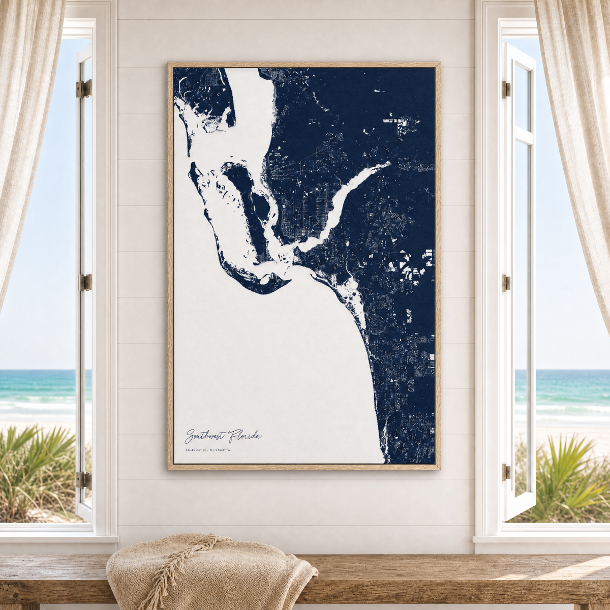 Southwest Florida canvas map — window-scene interior