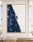 Space Coast canvas map — window-scene interior