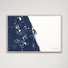Space Coast Coastal Map — Canvas Horizontal, navy, Natural Oak