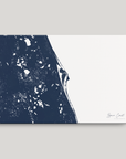 Space Coast Coastal Map — Canvas Horizontal, navy, No Frame