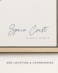 Space Coast canvas map — location and coordinates customization