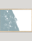 Space Coast Coastal Map — Fine Art Print Horizontal, soft-blue, Oak, 10x8
