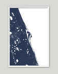 Space Coast Coastal Map — Fine Art Print Vertical, navy, White Frame, 8x10