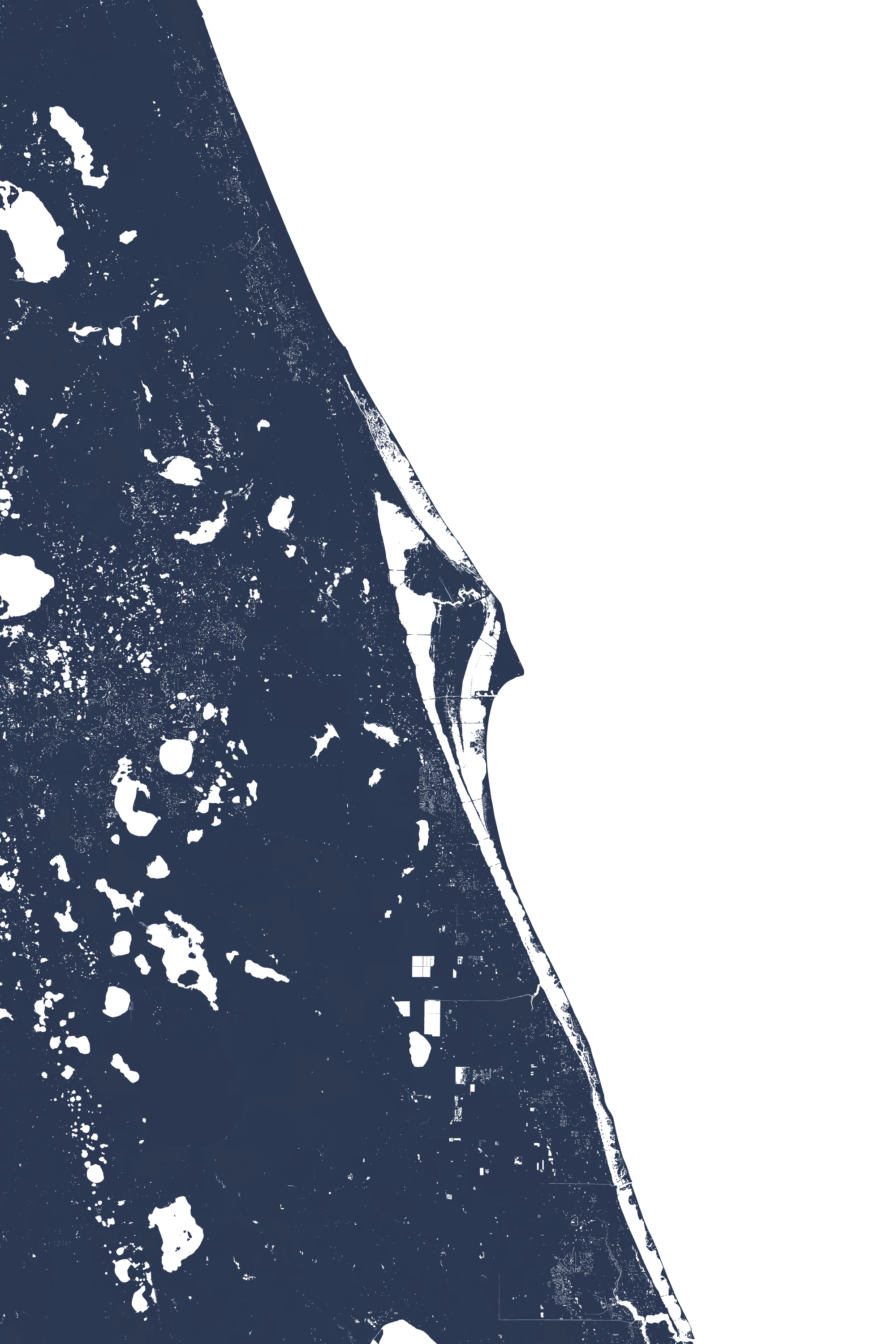 Space Coast Coastal Map — Fine Art Print Vertical, navy, No Frame, 8x10
