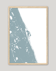 Space Coast Coastal Map — Fine Art Print Vertical, soft-blue, Oak, 8x10