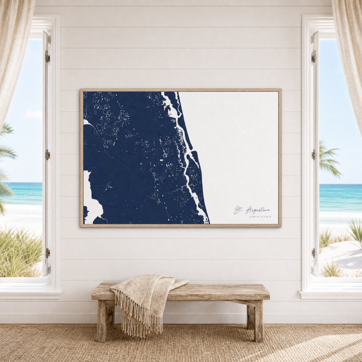 St. Augustine canvas map — window-scene interior