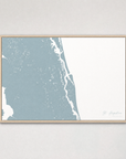 St. Augustine Coastal Map — Canvas Horizontal — soft-blue, Light Wood