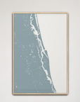 St. Augustine Coastal Map — Canvas Vertical, soft-blue, Natural Oak, 16x24