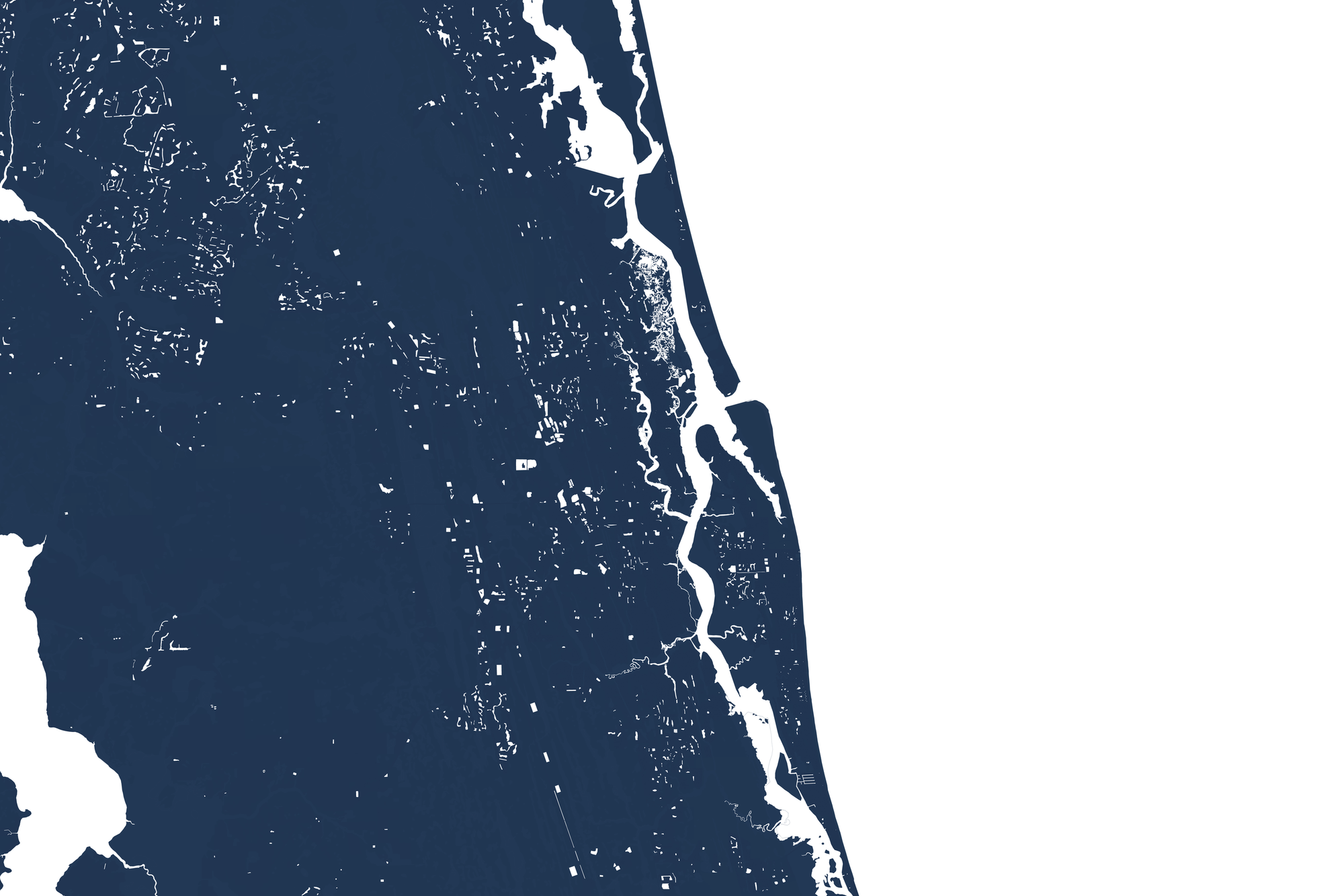 St. Augustine Coastal Map — Fine Art Print Horizontal, navy, No Frame, 10x8