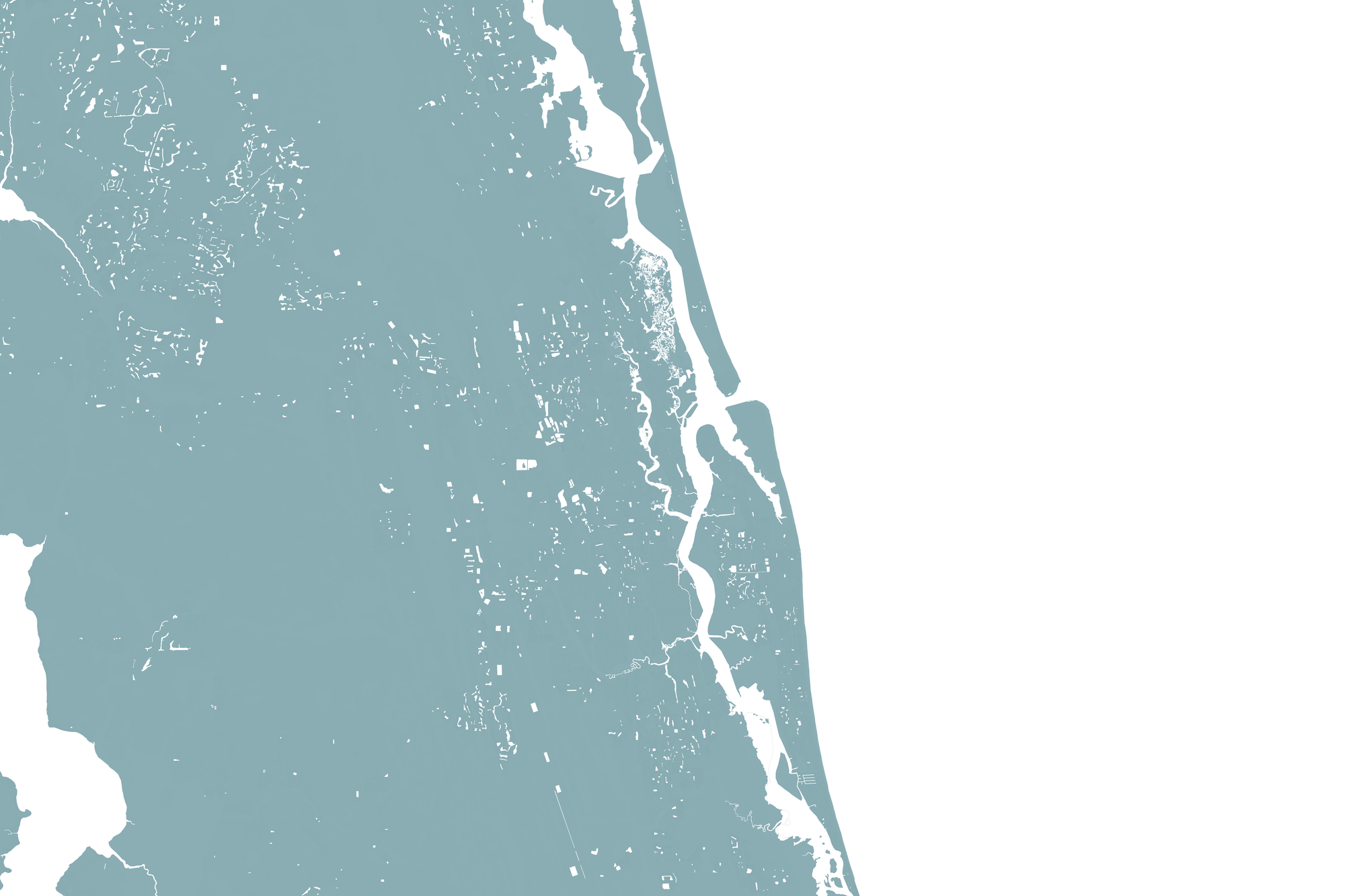 St. Augustine Coastal Map — Fine Art Print Horizontal, soft-blue, No Frame, 10x8