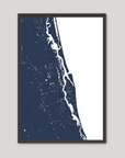 St. Augustine Coastal Map — Fine Art Print Vertical, navy, Black Frame, 12x16