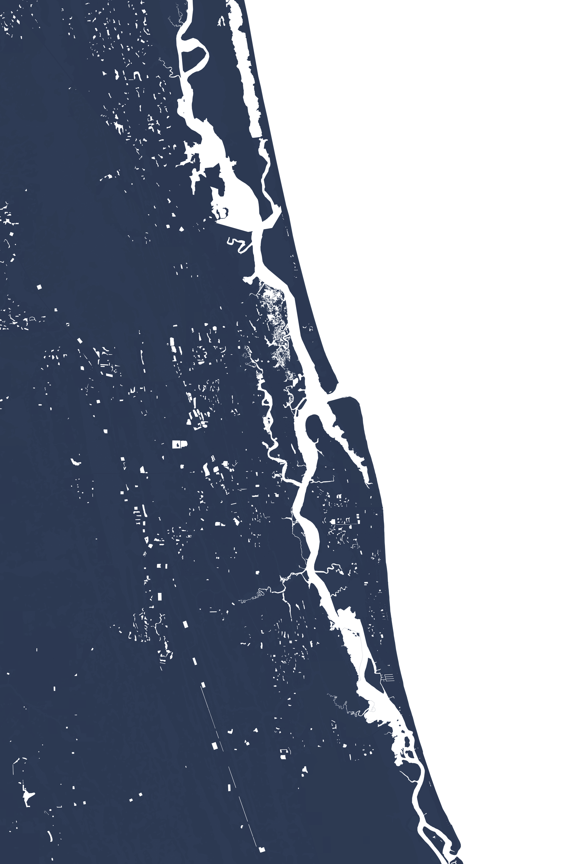 St. Augustine Coastal Map — Fine Art Print Vertical, navy, No Frame, 8x10