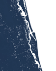 St. Augustine Coastal Map — Fine Art Print Vertical, navy, No Frame, 8x10