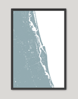 St. Augustine Coastal Map — Fine Art Print Vertical, soft-blue, Black Frame, 8x10