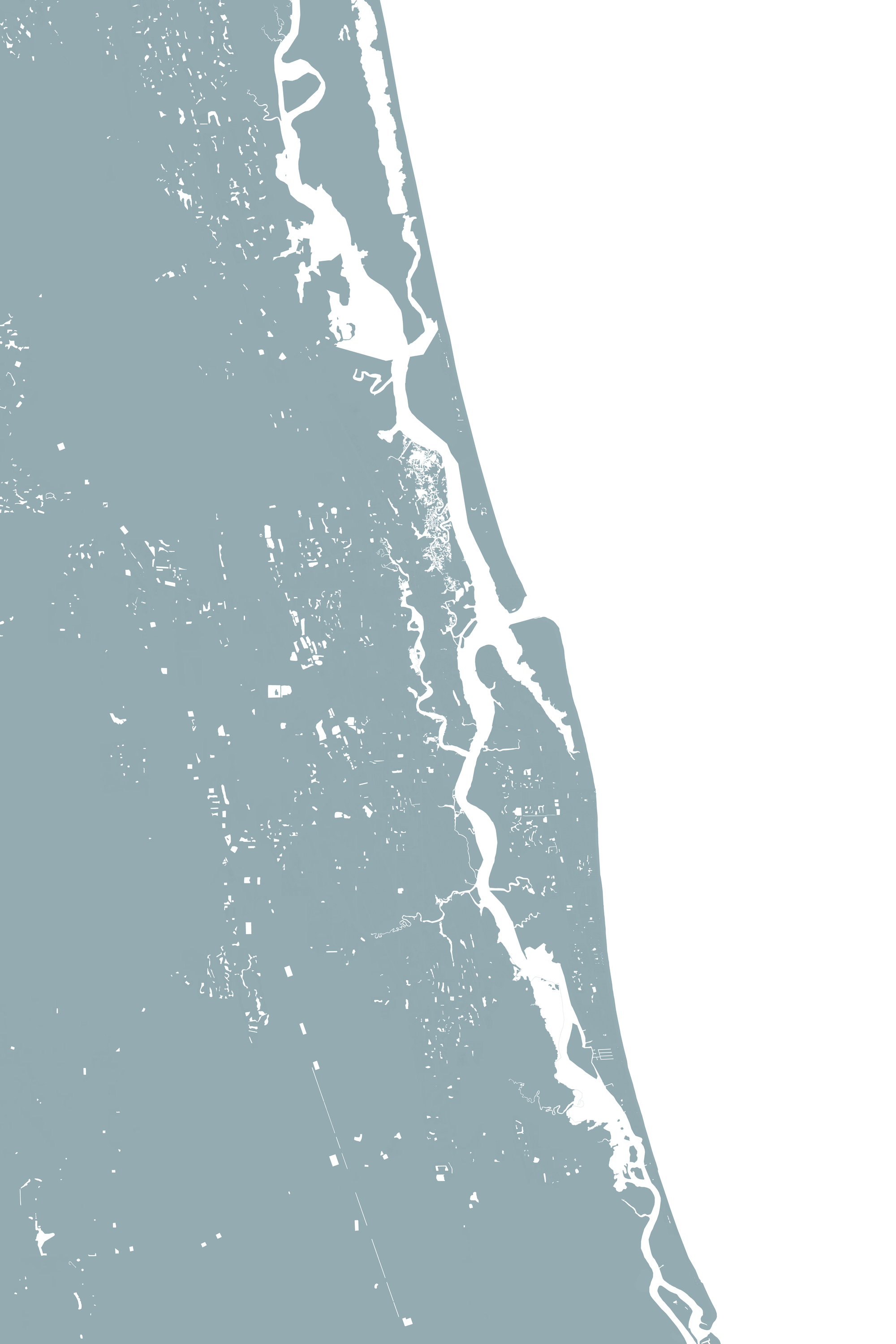 St. Augustine Coastal Map — Fine Art Print Vertical, soft-blue, No Frame, 8x10