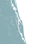 St. Augustine Coastal Map — Fine Art Print Vertical, soft-blue, No Frame, 8x10