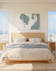 St Petersburg soft blue horizontal wrapped canvas map in the ratio 3:2 hand mockup