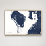 St. Petersburg Coastal Map — Canvas Horizontal, navy, Natural Oak